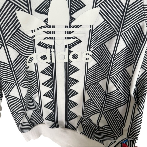 Adidas Originals Mexkumerex Black White Geometric Crewneck Sweatshirt Size Small - Picture 5 of 12